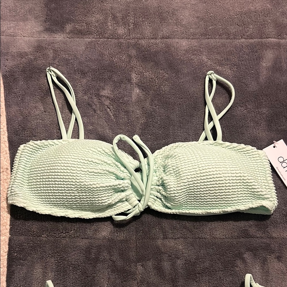 Women’s Mint Green Bikini Set top Medium Bottom Large - Picture 3 of 11